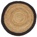 Tapis rond jute naturel contour noir