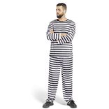 D&eacute;guisement adulte prisonnier ray&eacute; noir blanc - Taille M