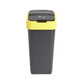 Poubelle de tri pour plastique 35L plastique jaune et noir