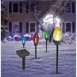 Borne solaire 1LED blanc chaud H53,5cm x4