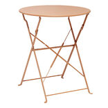 Table de jardin ronde Rio pliante acier corail &Oslash;60xH70cm