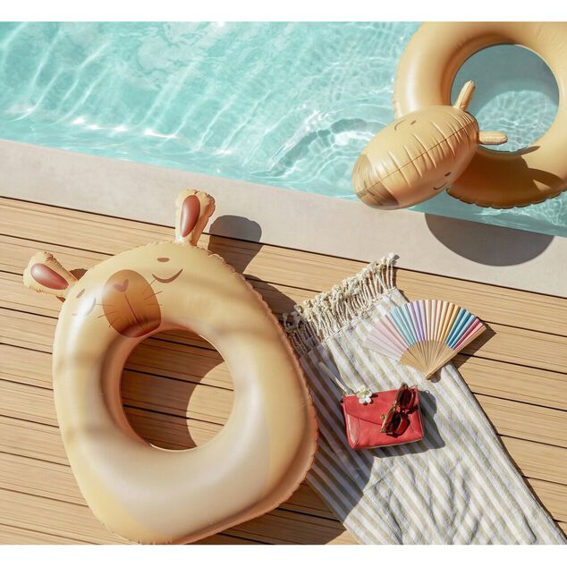 Bou&eacute;e gonflable t&ecirc;te capybara plastique marron &Oslash;76xH43cm