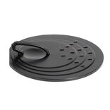 Couvercle rond avec poign&eacute;e acier noir &Oslash;30cm