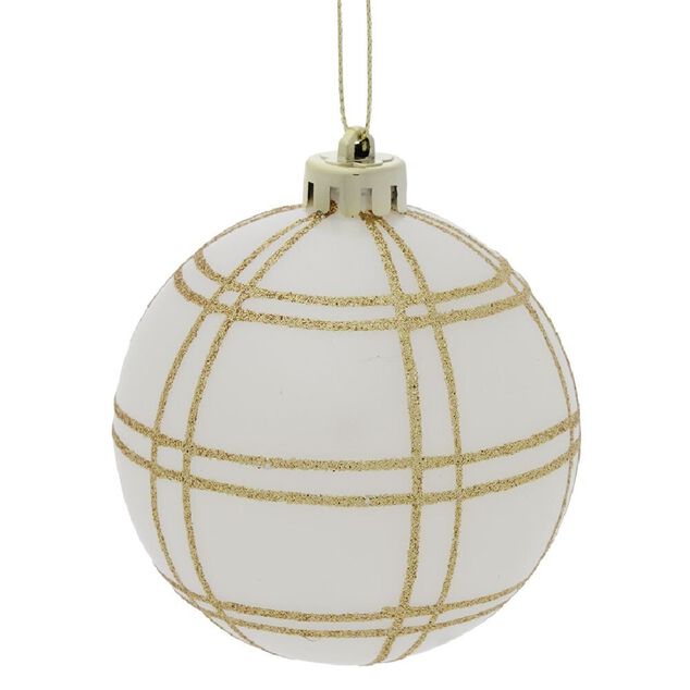 Boule No&euml;l quadrillage &Oslash;8cm (3 mod&egrave;les)