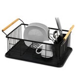 Égouttoir range-couverts poignées bambou plateau noir mat