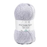 Pelote de fil &agrave; tricoter acrylique paillettes bleu 100Gr