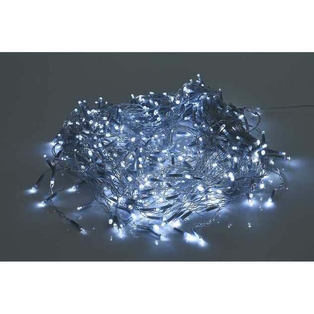 Guirlande solaire bordure de toit 400 LED blanc froid clignotant 14,8m