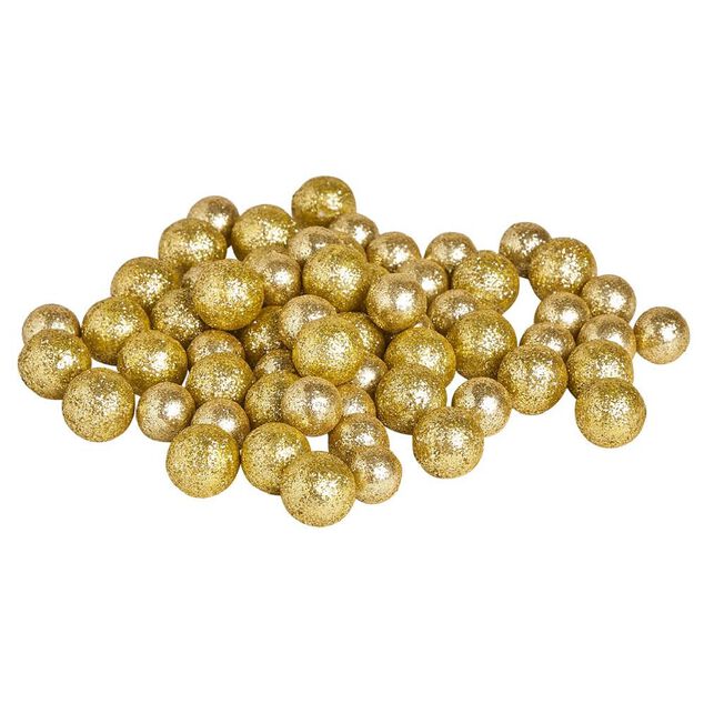 Bille d&eacute;corative polystyr&egrave;ne paillet&eacute;e &Oslash;1,5cm x62 - 3 mod&egrave;les