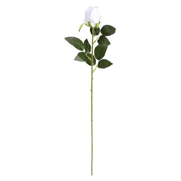 Fleur artificielle rose bouton blanc H63cm