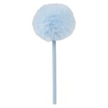 Stylo pompon tulle bleu L22cm