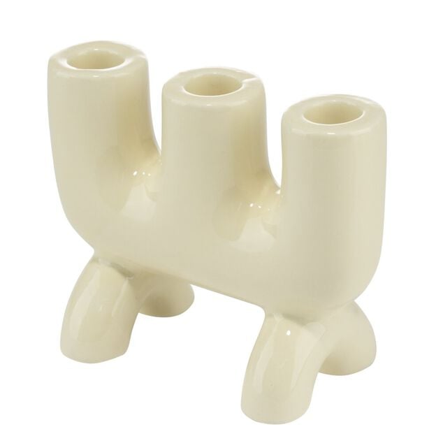 Bougeoir dolomite triple 15x12xH6cm (2 mod&egrave;les)