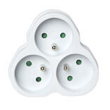 Multiprise triangulaire blanche 3 prises