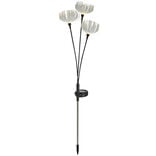 Borne solaire en m&eacute;tal &agrave; planter forme m&eacute;duse transparente H70cm