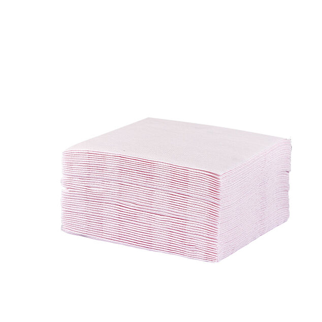 Serviette cocktail carrée rose pâle 2 plis en papier x40