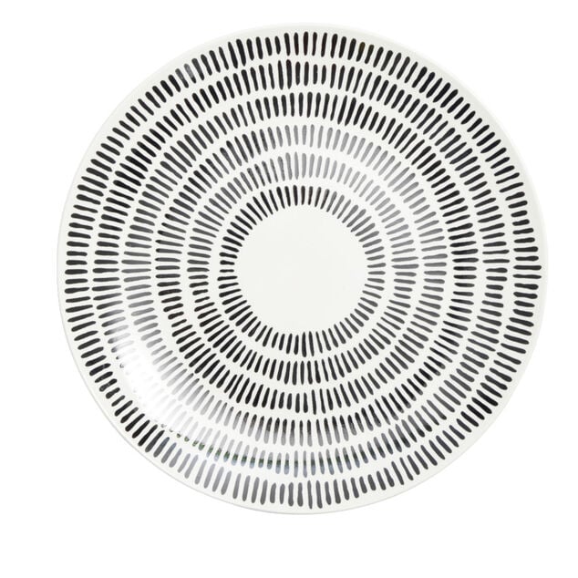 Assiette plate Dakar porcelaine noir et blanc &Oslash;27cm