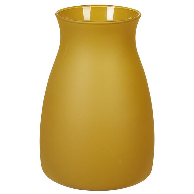 Vase Pampa en verre jaune moutarde mat