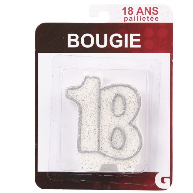 Bougie anniversaire chiffre 18
