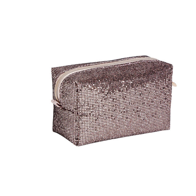 Pochette pailletée rectangulaire 15x7xH9cm - 2 modèles rose ou noir