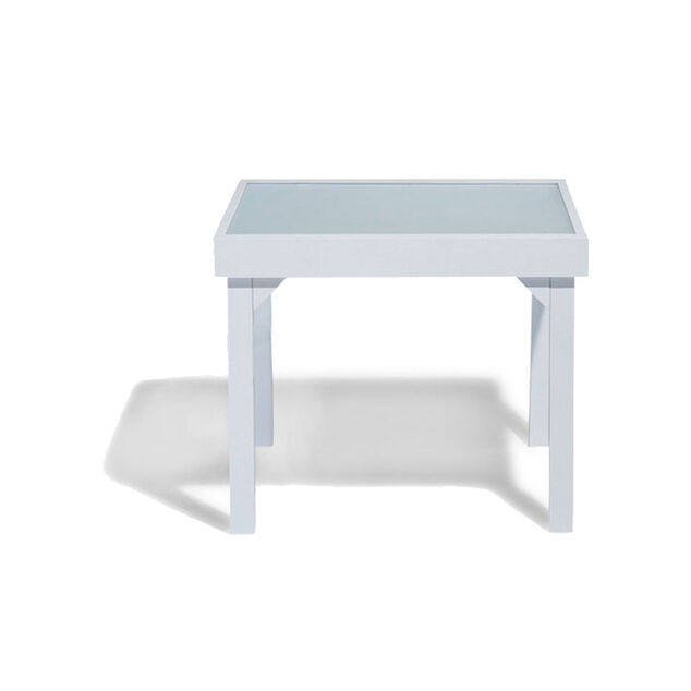 Table de jardin extensible Oslow 4 &agrave; 8 personnes blanc gris