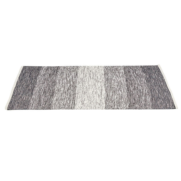 Tapis rectangulaire rayure blanche et noire