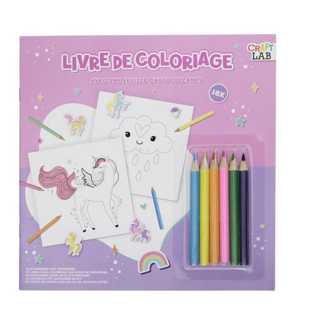 Cahier de coloriage avec crayons de couleurs