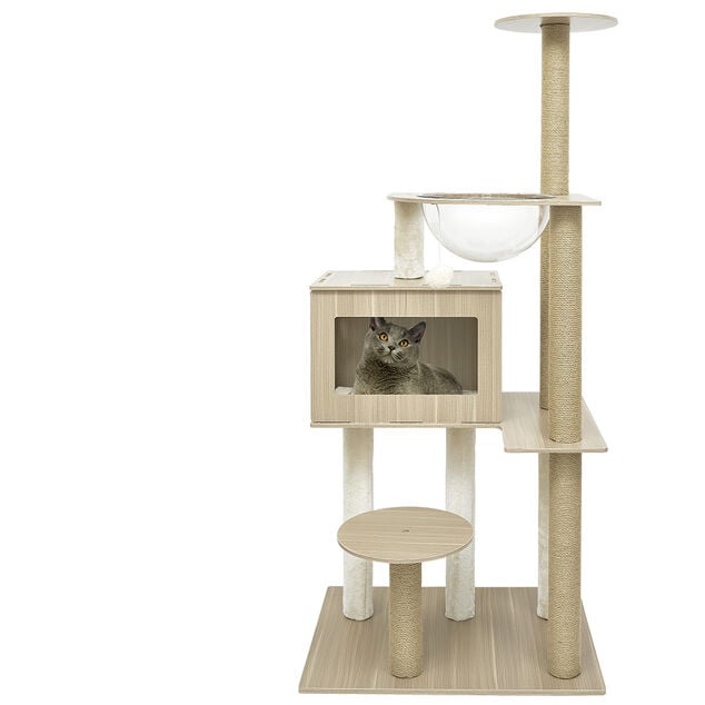Arbre &agrave; chat XL 4 niveaux couchage griffoir H145cm