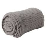 Plaid coton gaufré 130x160cm gris