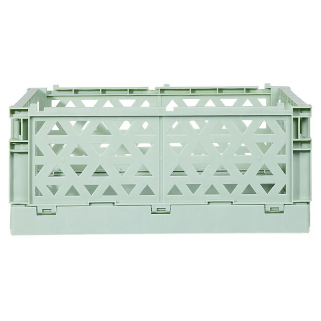 Caisse pliable avec porte-&eacute;tiquette vert L33xl25xH15cm