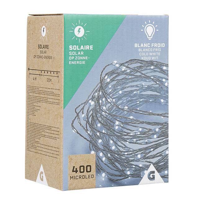 Guirlande lumineuse Solaire 400 microled Blanc froid 20 m
