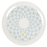 Assiette plate ronde en verre Boreas motif g&eacute;om&eacute;trique &Oslash;26cm