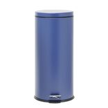 Poubelle ronde &agrave; p&eacute;dale m&eacute;tal Bleu 30l