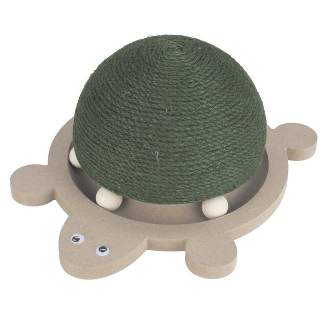Griffoir chat forme tortue en sisal avec jeu de balles 29x24xH14cm