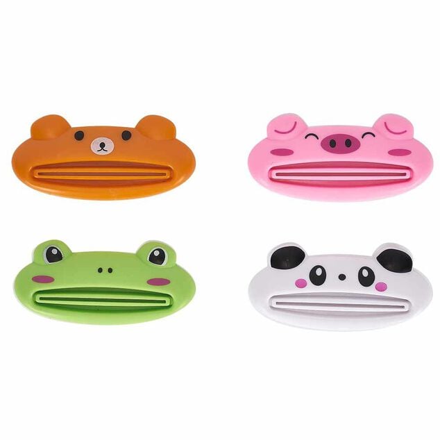 Support pour dentifrice forme animal x4