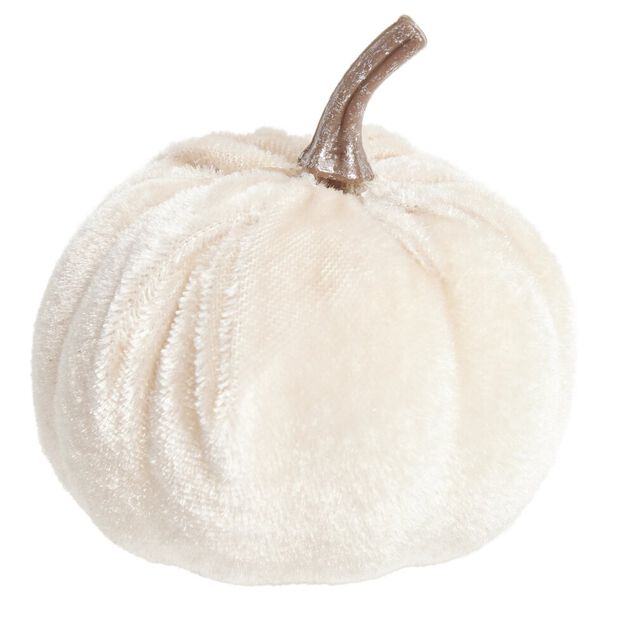 Décoration à poser forme citrouille velours 4 pièces Ø7,5xH6,5cm