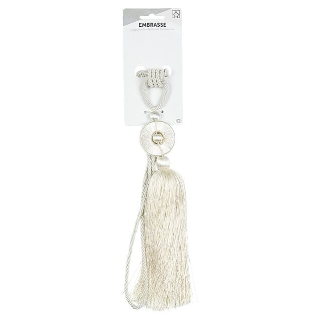 Embrasse pompon + cercle fantaisie L40cm polyester