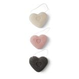 Lot de 3 &eacute;ponges konjac coeur - 3 mod&egrave;les