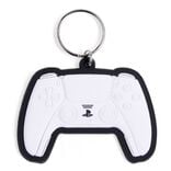 Porte-clé forme manette de PlayStation caoutchouc blanc