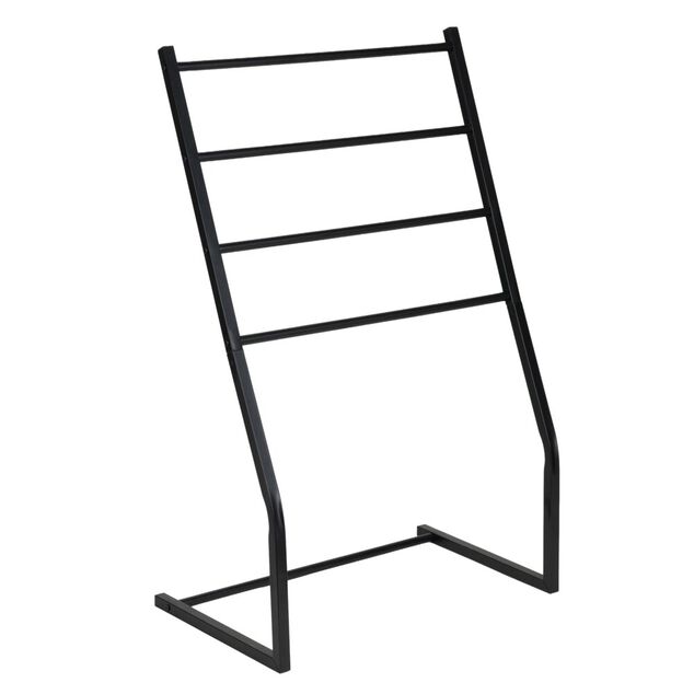 Porte-serviette &agrave; poser 4 niveaux m&eacute;tal noir 60x36xH95cm