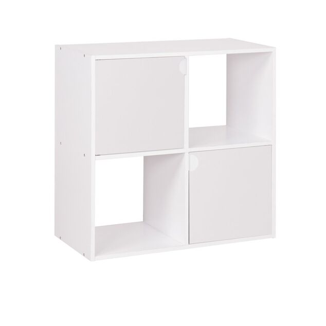 Étagère en bois 4 cases Adam blanc 60xP29,5xH60cm