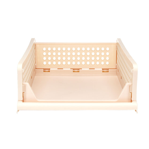 Tiroir de rangement superposable pliant rose 43x33,5xH18cm Taille M
