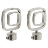 Embout tringle &agrave; rideau &Oslash;20mm carr&eacute; ajour&eacute; aluminium bross&eacute; x2
