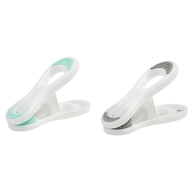 Pince &agrave; linge multiusage blanche design multicolore x10