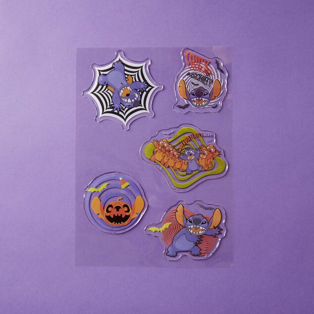 Lot de 5 autocollants Halloween Disney Stitch en gel