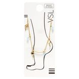 Chaîne de cheville dorée 1 rang avec pendentifs perles et palmiers