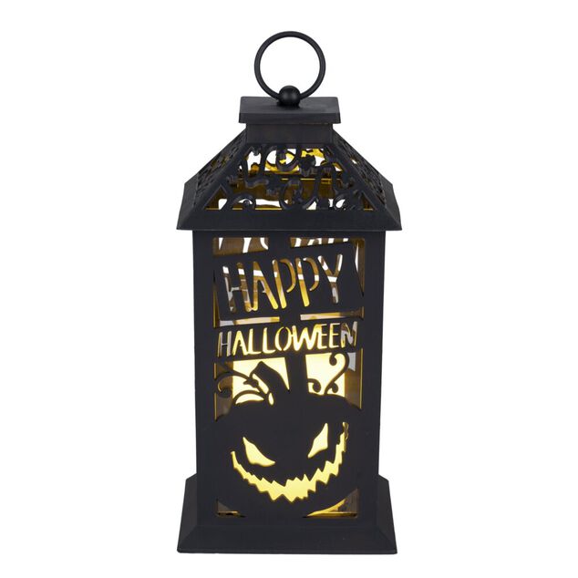Lanterne Happy Halloween LED blanc chaud