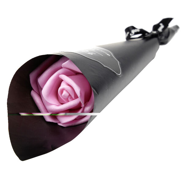 Rose éternelle avec tige verte 5x5xH28cm (3 modèles)