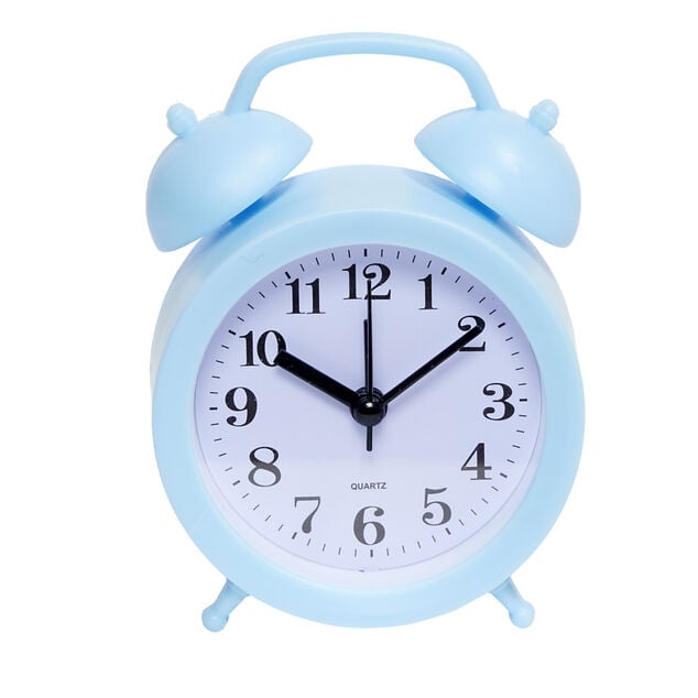 Mini r&eacute;veil analogique &agrave; quartz en plastique avec alarme 11,8x9xH4cm (4 mod&egrave;les)