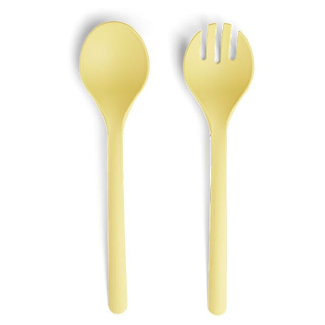 Lot de 2 couverts &agrave; salade en plastique - 3 coloris