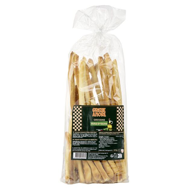 Gressins &agrave; l'huile d'olive Grazie Amore 200gr