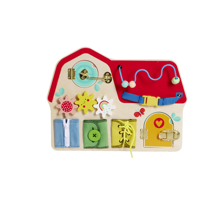 Planche activit&eacute;s enfant bois et m&eacute;tal 40x29,7xH6,4cm